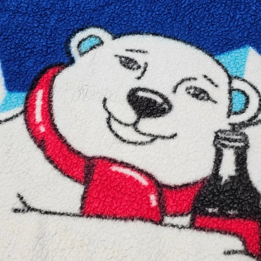 Vintage 1997 Coca-Cola Fleece Throw Blanket 45.5